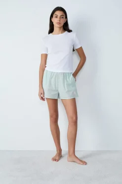 Sale ETAM Camiseta de manga corta de algodón acanalado BLANCO