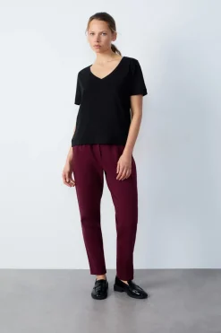 Clearance ETAM Camiseta de manga corta de algodón NEGRO