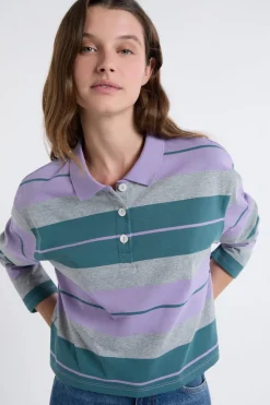 Clearance ETAM Camiseta de manga larga con cuello polo parma