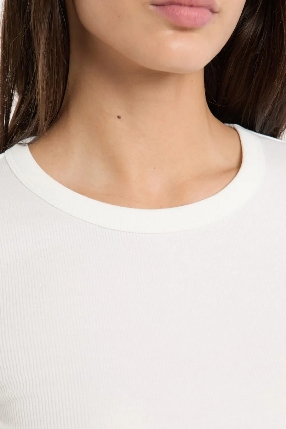 New ETAM Camiseta de pijama con cuello redondo y algodón BLANCO