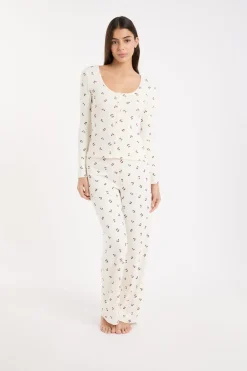 Discount ETAM Camiseta de pijama con estampado de cerezas lino