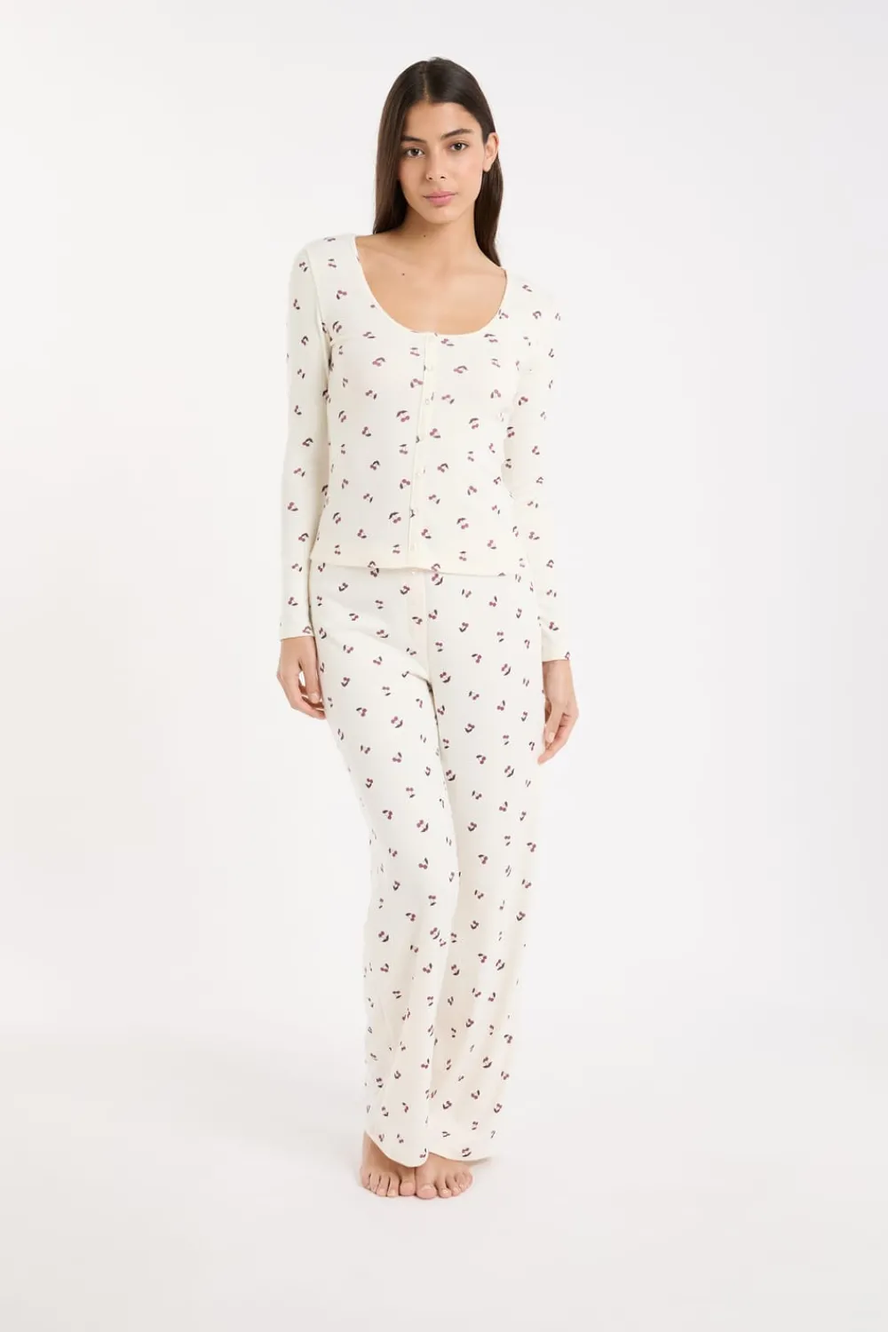 Discount ETAM Camiseta de pijama con estampado de cerezas lino