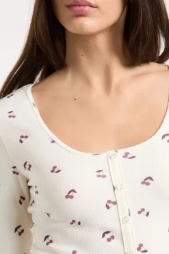 Discount ETAM Camiseta de pijama con estampado de cerezas lino