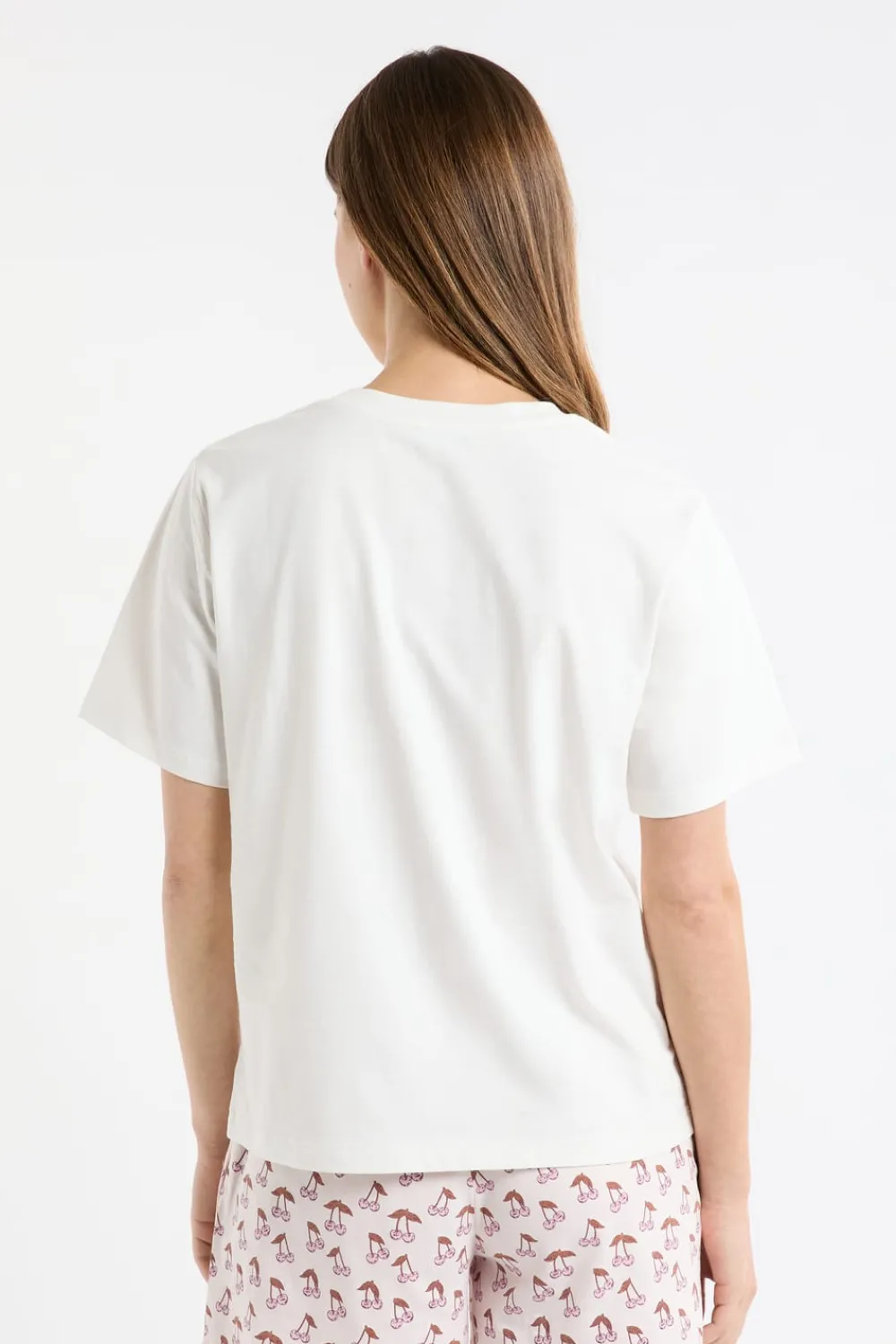 Clearance ETAM Camiseta de pijama de algodón estampada BLANCO
