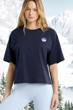 Hot ETAM Camiseta de pijama de algodón con estampado marino