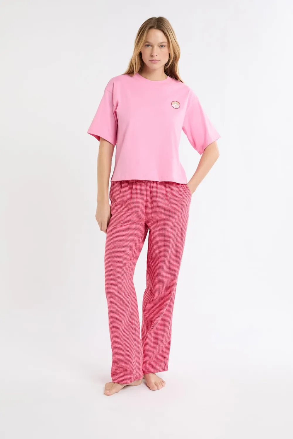 Discount ETAM Camiseta de pijama de algodón con estampado ROSA