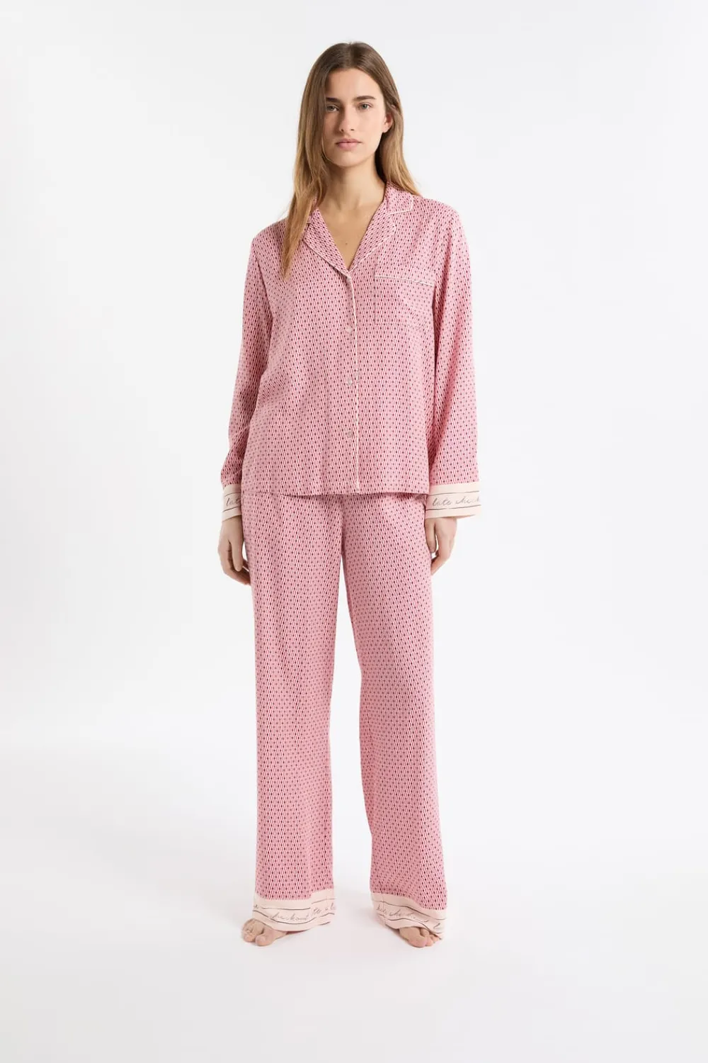 Sale ETAM Camiseta de pijama de manga larga estampada ROSA