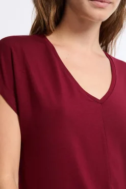 Clearance ETAM Camiseta de pijama de manga corta BURDEOS GRANATE