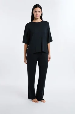 ETAM Camiseta de pijama de modal NEGRO