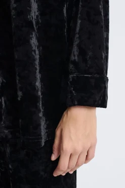 Best ETAM Camiseta de pijama de terciopelo NEGRO