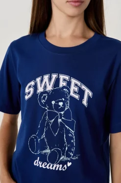 Best ETAM Camiseta de pijama estampada AZUL MARINO
