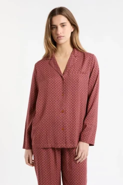 Sale ETAM Camiseta de pijama estampada BURDEOS GRANATE