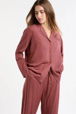 Sale ETAM Camiseta de pijama estampada BURDEOS GRANATE
