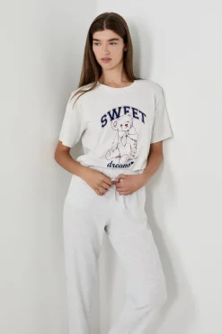 Discount ETAM Camiseta de pijama estampada GRIS CLARO