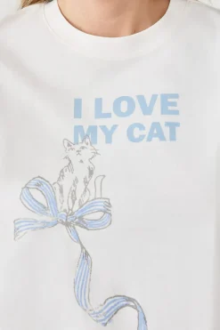 Online ETAM Camiseta de pijama estampada BLANCO