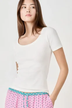 New ETAM Camiseta de pijama manga corta BLANCO
