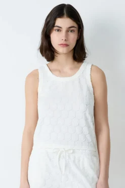 Outlet ETAM Camiseta de tirantes en rizo de algodón Smiley®ORIGINALS BLANCO