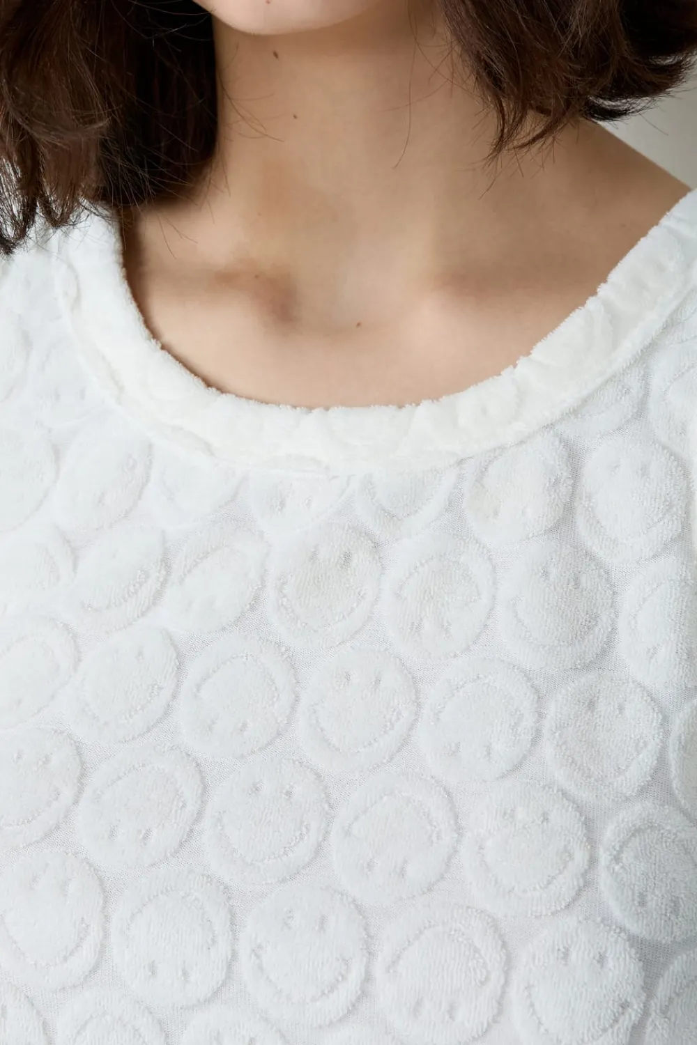 Outlet ETAM Camiseta de tirantes en rizo de algodón Smiley®ORIGINALS BLANCO