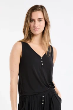 Clearance ETAM Camiseta de tirantes lisa NEGRO