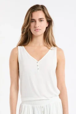 Hot ETAM Camiseta de tirantes lisa BLANCO CRUDO