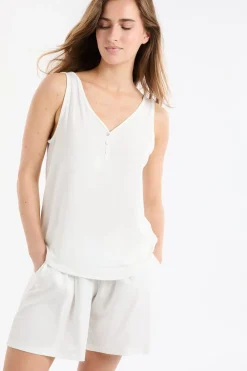 Hot ETAM Camiseta de tirantes lisa BLANCO CRUDO