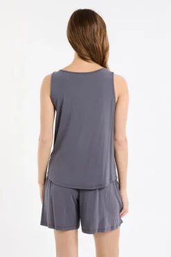 Clearance ETAM Camiseta de tirantes lisa ANTRACITA