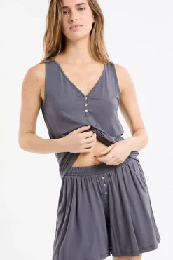 Clearance ETAM Camiseta de tirantes lisa ANTRACITA