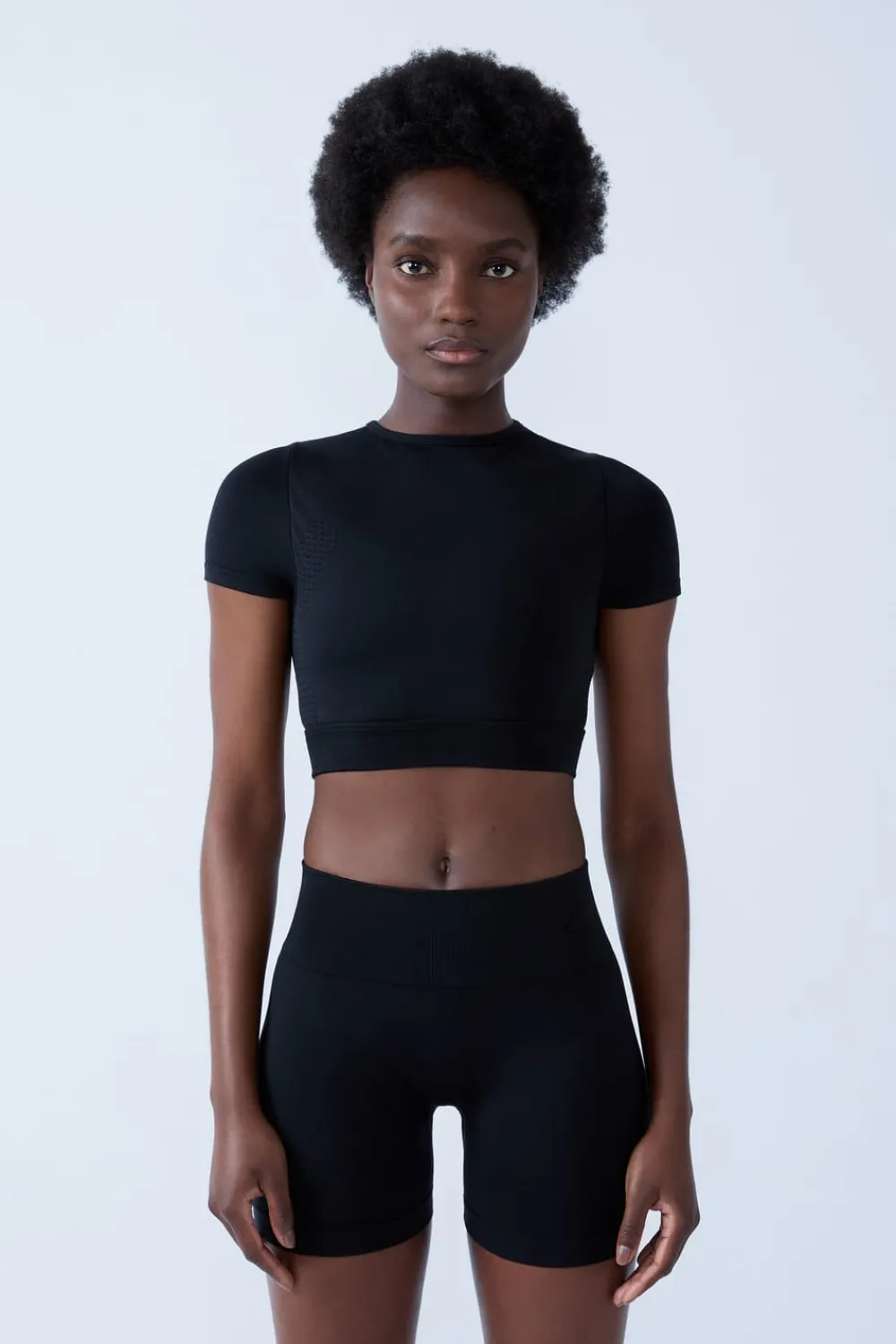 Discount ETAM Camiseta deportiva de manga corta 2 en 1 NEGRO