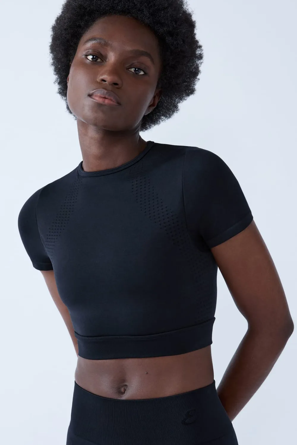 Discount ETAM Camiseta deportiva de manga corta 2 en 1 NEGRO