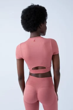 Online ETAM Camiseta deportiva de manga corta 2 en 1 ROSA EMPOLVADO