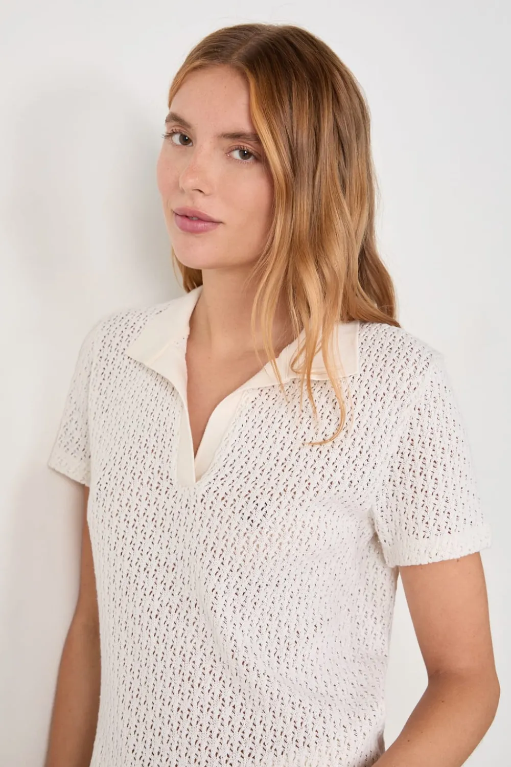Outlet ETAM Camiseta polo manga corta BLANCO ROTO