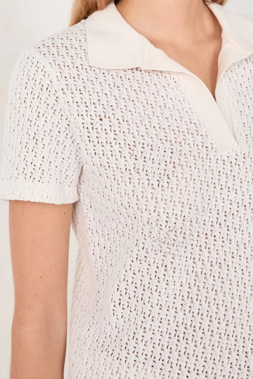 Outlet ETAM Camiseta polo manga corta BLANCO ROTO
