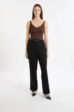 ETAM Camiseta sin mangas acanalada brillante MARR&Oacute;N
