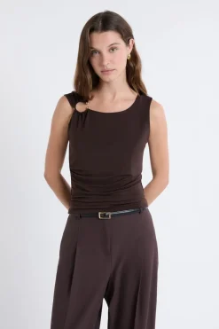 Online ETAM Camiseta sin mangas con anilla MARRÓN