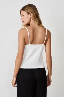 Best ETAM Camiseta sin mangas de algodón con tirantes finos BLANCO