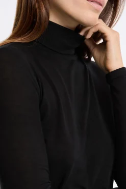Clearance ETAM Camiseta térmica de cuello alto con cashmere NEGRO