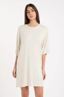 ETAM Camisón con cuello redondo BEIGE