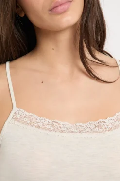 Sale ETAM Camisón con detalles de encaje BEIGE