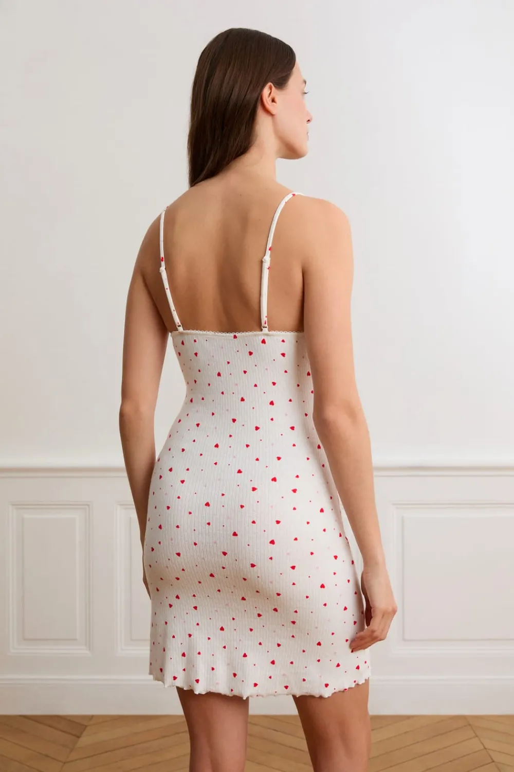 Discount ETAM Camisón de algodón con estampado de corazones IMP FD crudo