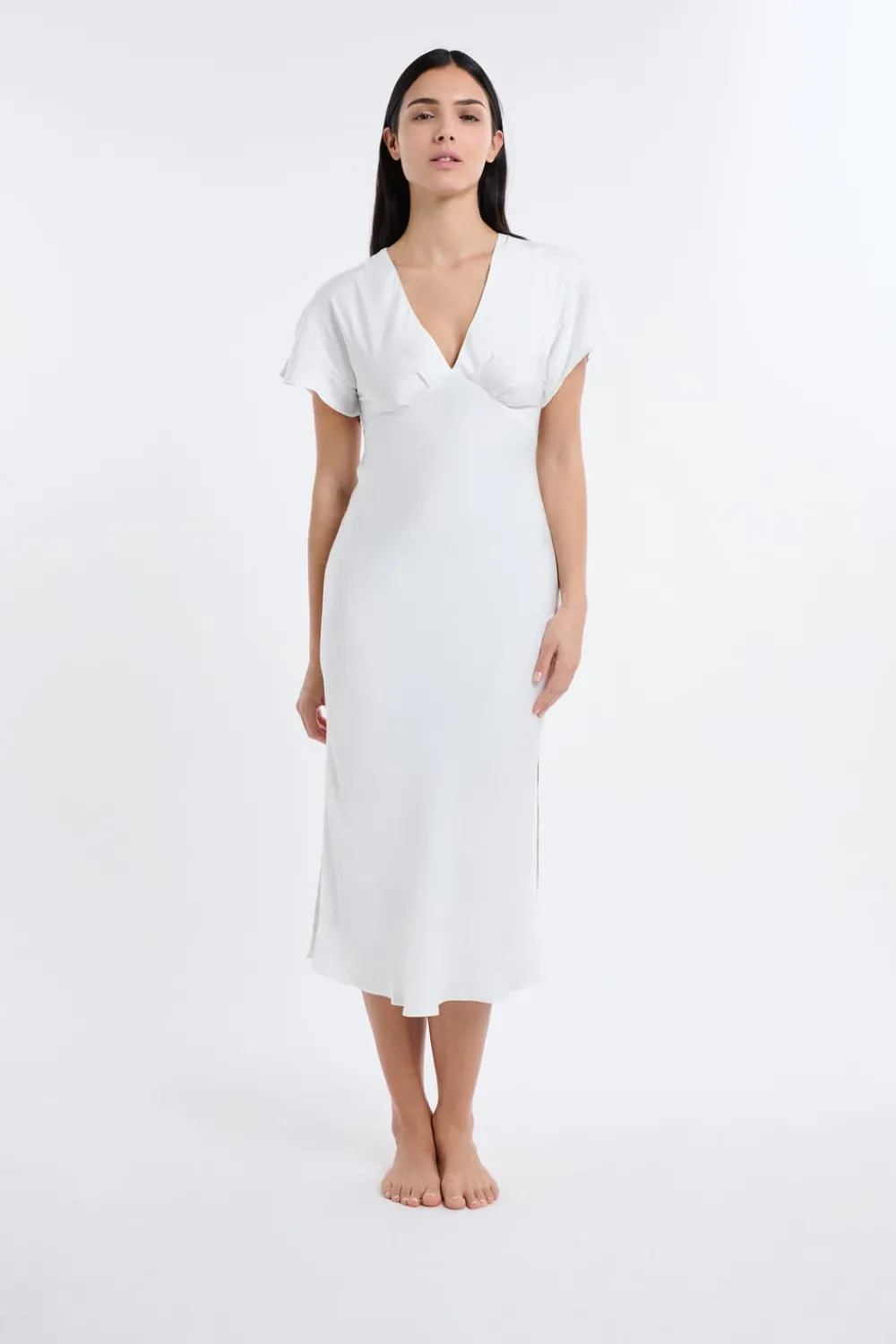 Sale ETAM Camisón largo satinado BLANCO