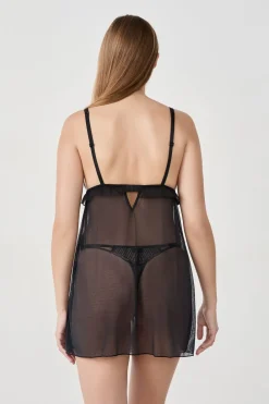 Clearance ETAM Camisón transparente NEGRO