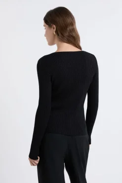 Discount ETAM Cardigan irisé avec boutons dorés NOIR