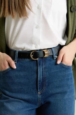 Outlet ETAM Ceinture en cuir NOIR