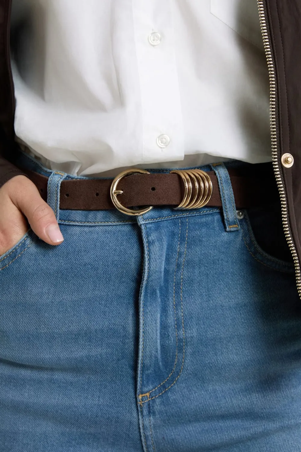 Sale ETAM Ceinture en cuir MARRON