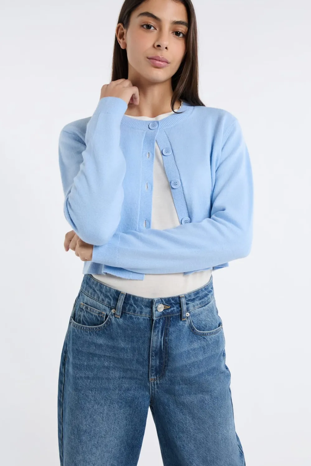 Hot ETAM Chaleco mini de manga larga AZUL