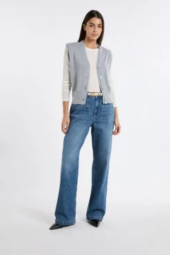 New ETAM Chaleco sin mangas abotonado GRIS