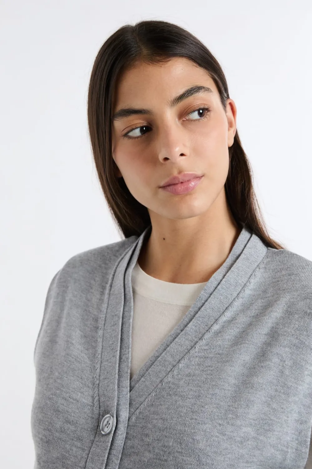 New ETAM Chaleco sin mangas abotonado GRIS