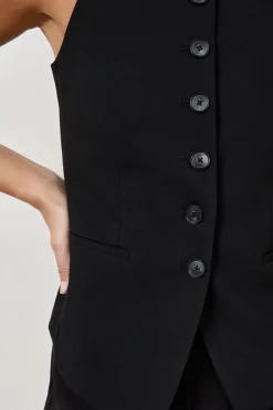 Outlet ETAM Chaleco sin mangas con botones NEGRO