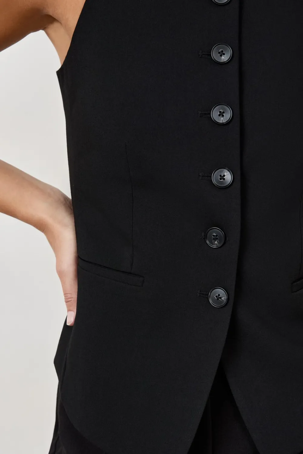 Outlet ETAM Chaleco sin mangas con botones NEGRO