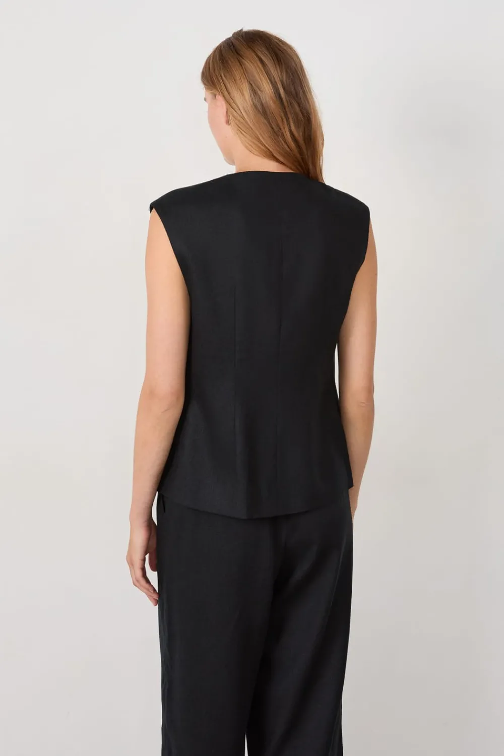 Hot ETAM Chaleco sin mangas con botones NEGRO